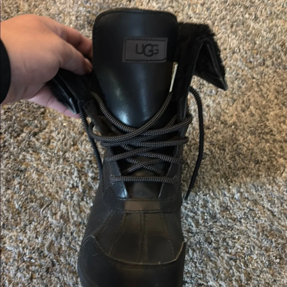 UGG Black Rain & Snow Boots with Rugged Design